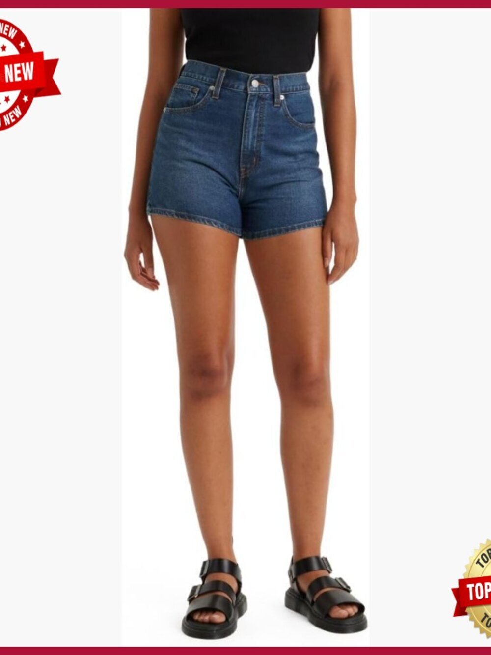 Vintage High Rise Denim Shorts 5 Pocket Cotton Blend Relaxed Fit Summer